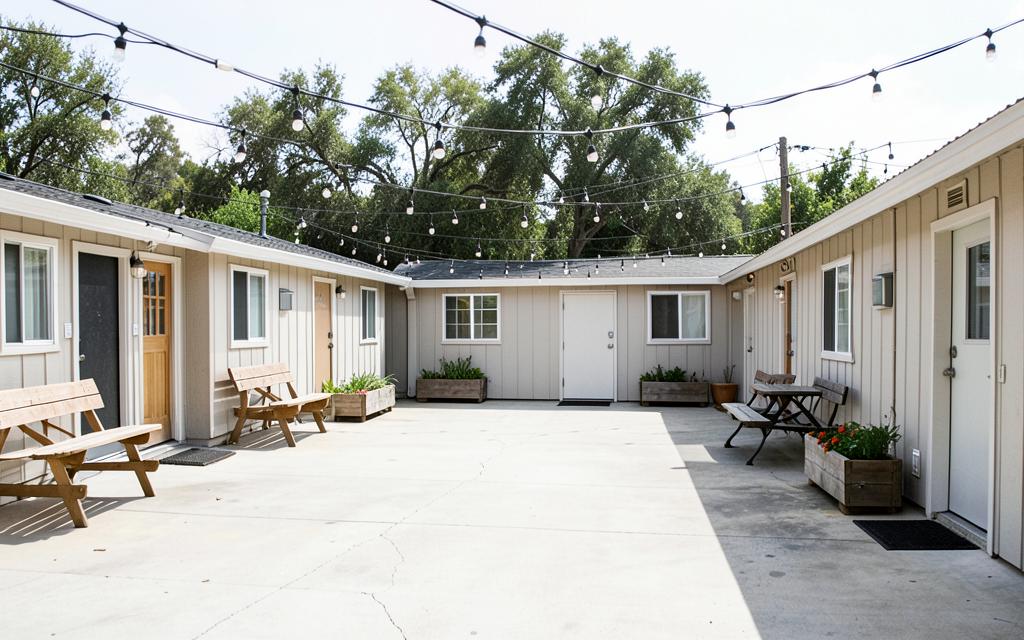 Transitional Housing Program — Interim housing courtyard
